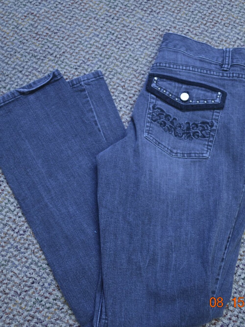 WHBM Womens Black Wash Straight Leg Jeans Size 10R